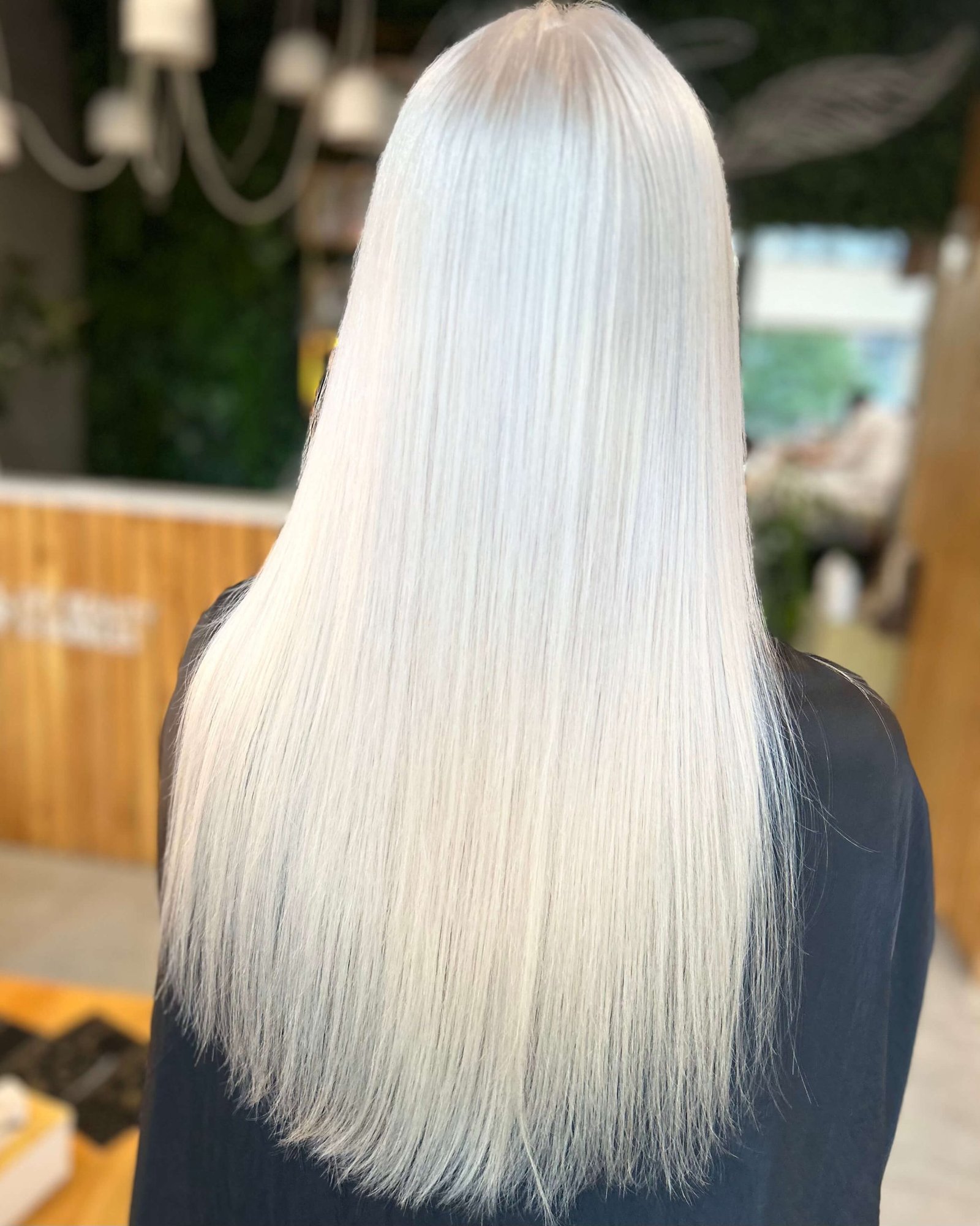 Bright platinum blonde with no yellow at Ivy Doha